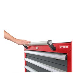 STIER Mobiler Schubladenschrank rot/anthrazitgrau 600 mm