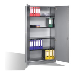 C+P Aktenschrank Asisto mit Drehtüren und 5 Ordnerhöhen Schwarzgrau