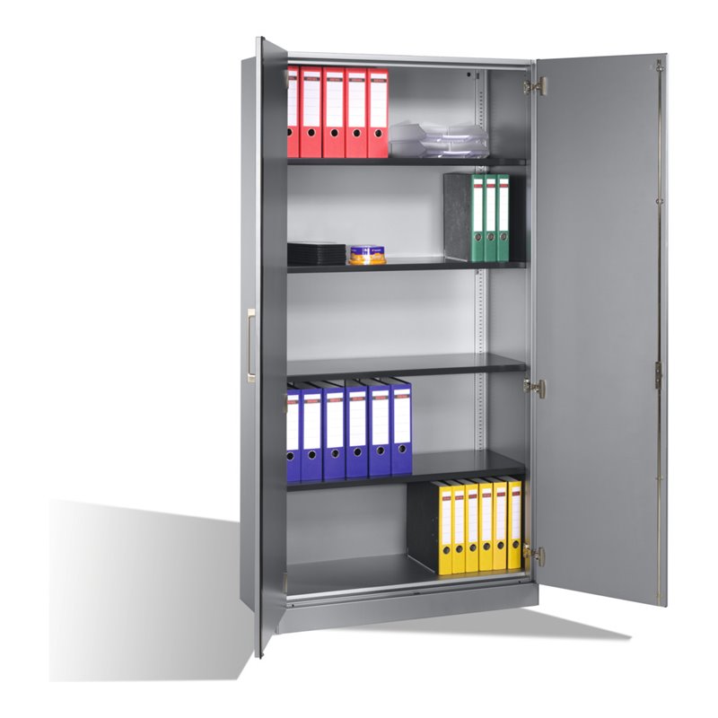 C+P Aktenschrank Asisto mit Drehtüren und 5 Ordnerhöhen Schwarzgrau