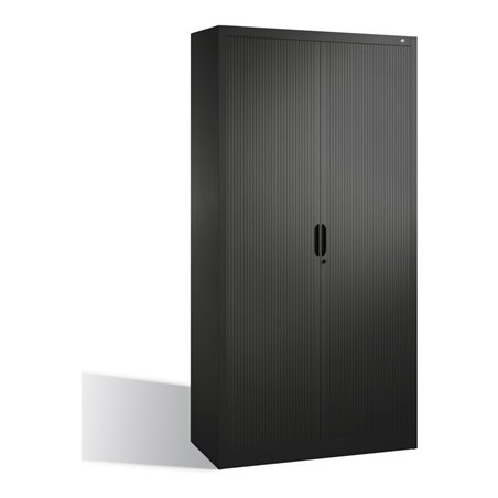 C+P Aktenschrank Omnispace mit Rollladen und 5 Ordnerhöhen Schwarzgrau