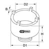 KS Tools 1/2 Zoll DAF Nutmuttern-Schlüssel für Lenkgestänge-Befestigung mit 4 Zapfen, 52 mm