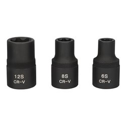 KS Tools 1/2 Zoll RIBE-Kraft-Stecknuss-Satz, kurz, 3-tlg