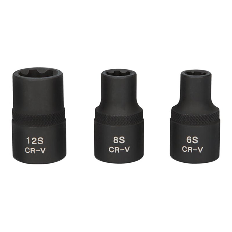 KS Tools 1/2 Zoll RIBE-Kraft-Stecknuss-Satz, kurz, 3-tlg