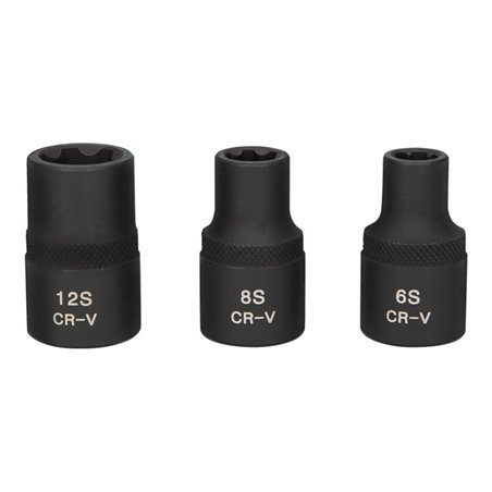 KS Tools 1/2 Zoll RIBE-Kraft-Stecknuss-Satz, kurz, 3-tlg