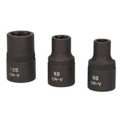 KS Tools 1/2 Zoll RIBE-Kraft-Stecknuss-Satz, kurz, 3-tlg