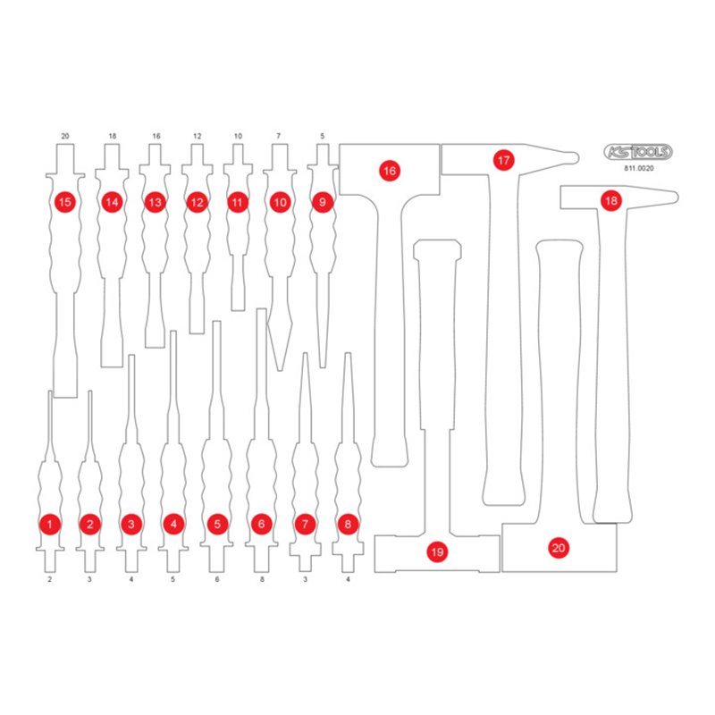 KS Tools Leere Schaumstoffeinlage zu 811.0020