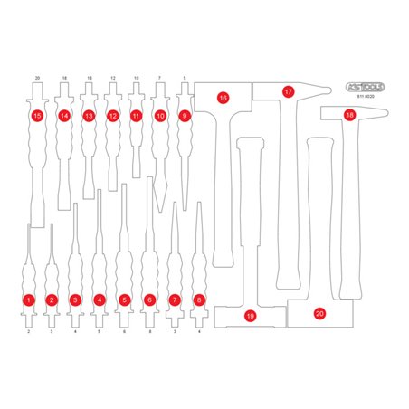 KS Tools Leere Schaumstoffeinlage zu 811.0020