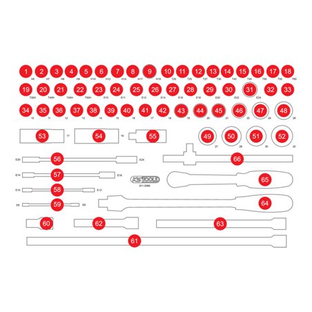 KS Tools Leere Schaumstoffeinlage zu 811.0066