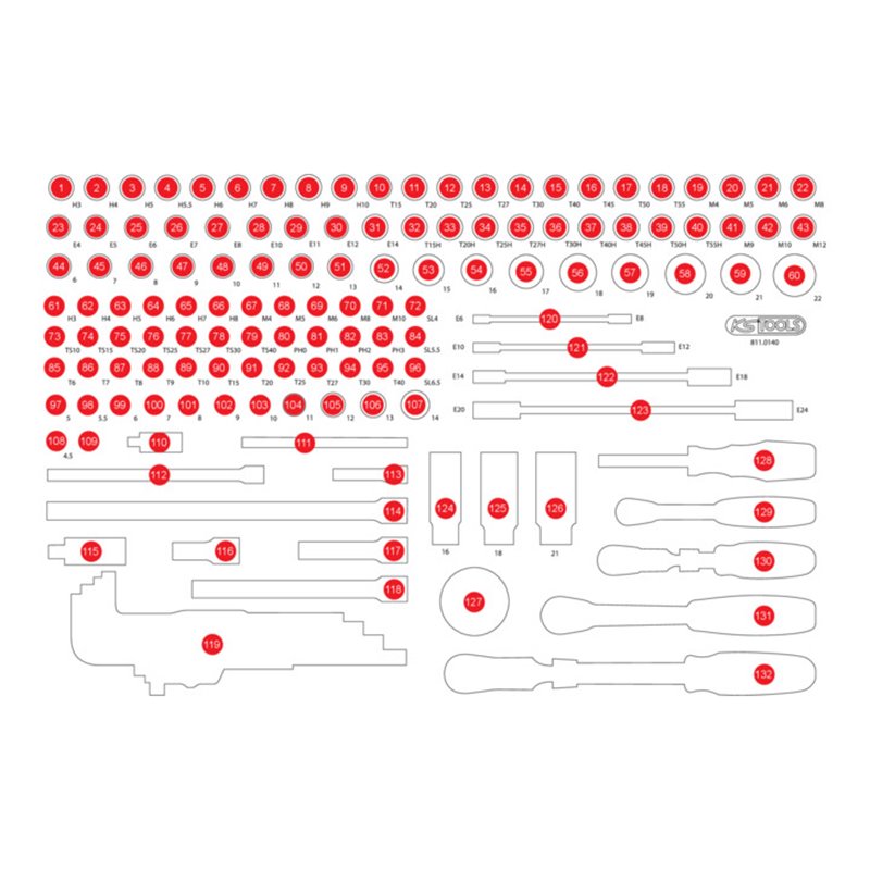 KS Tools Leere Schaumstoffeinlage zu 811.0140