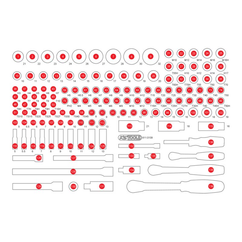 KS Tools Leere Schaumstoffeinlage zu 811.0139