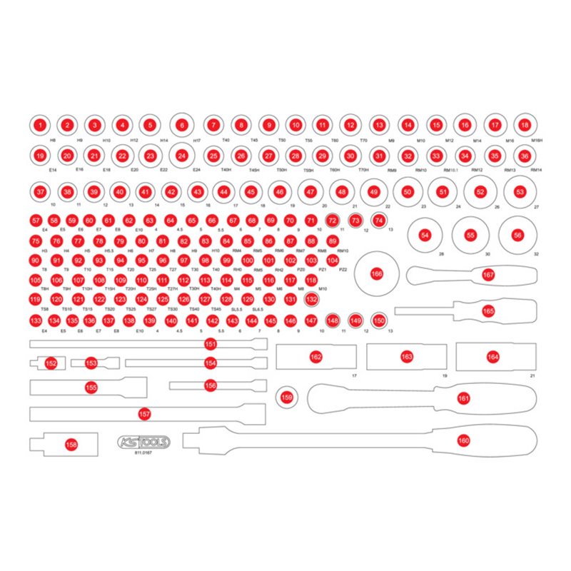 KS Tools Leere Schaumstoffeinlage zu 811.0167