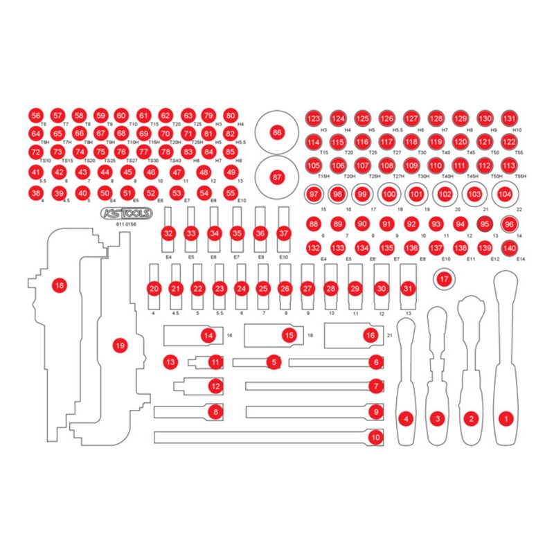 KS Tools Leere Schaumstoffeinlage zu 811.0156