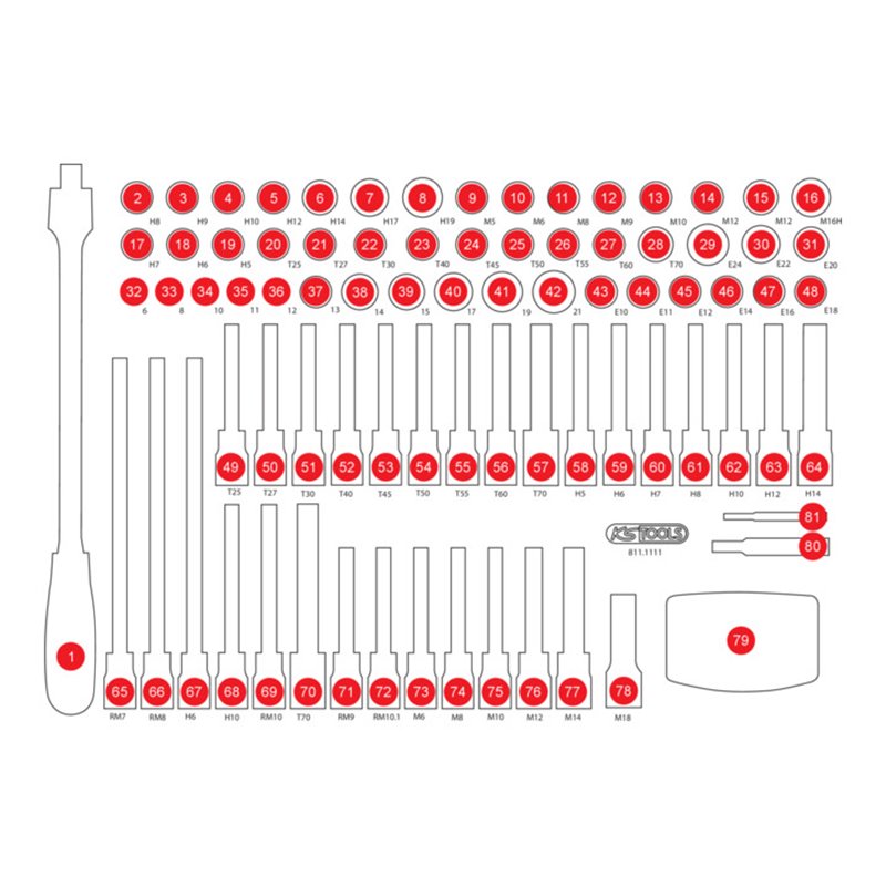 KS Tools Leere Schaumstoffeinlage zu 811.1111