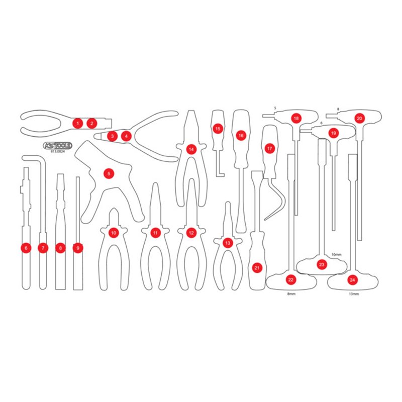 KS Tools Leere Schaumstoffeinlage zu 813.0024