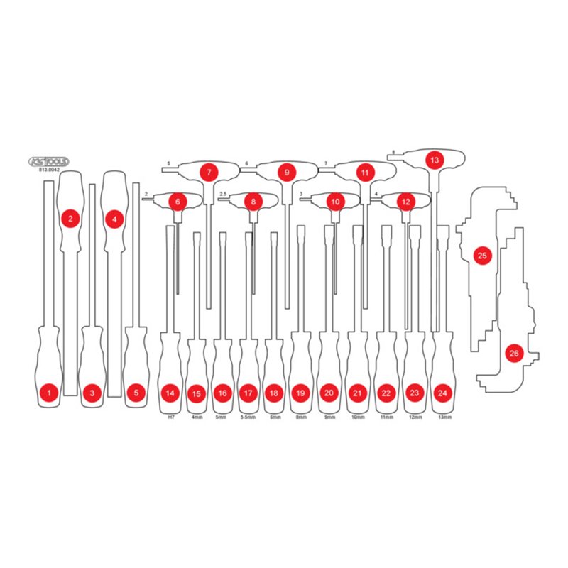 KS Tools Leere Schaumstoffeinlage zu 813.0042
