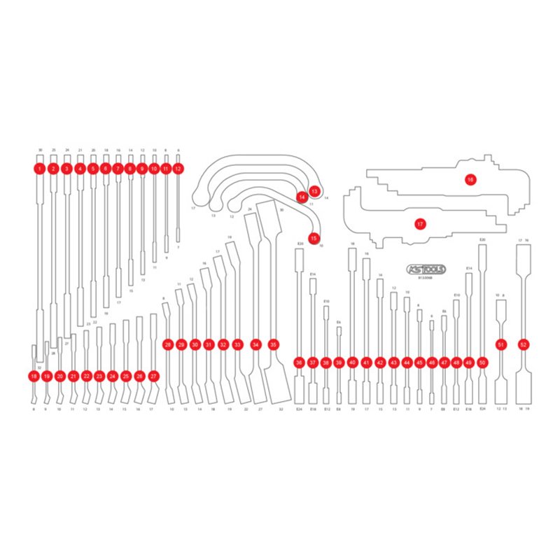 KS Tools Leere Schaumstoffeinlage zu 813.0068