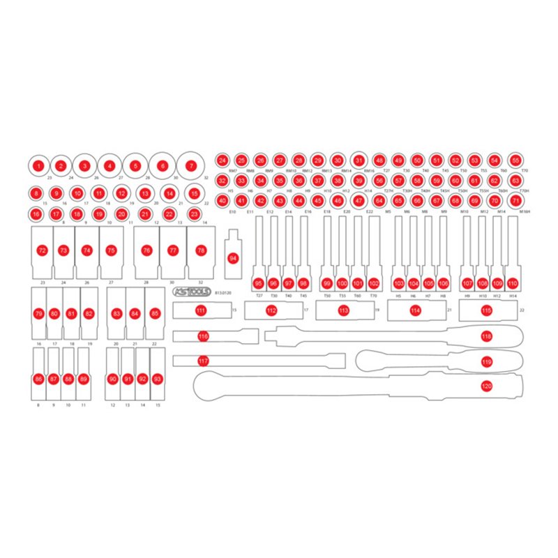 KS Tools Leere Schaumstoffeinlage zu 813.0120