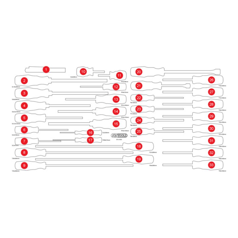 KS Tools Leere Schaumstoffeinlage zu 813.1033