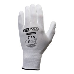 KS Tools Mikro-Feinstrickhandschuhe-weiß, 7, 12 Paar