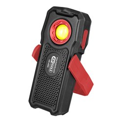 KS Tools Mobile Werkstatt-Handlampe, 500 Lumen, mit Bluetooth Lautsprecher, knickbar