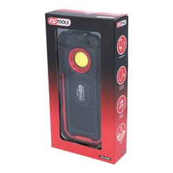 KS Tools Mobile Werkstatt-Handlampe, 500 Lumen, mit Bluetooth Lautsprecher, knickbar