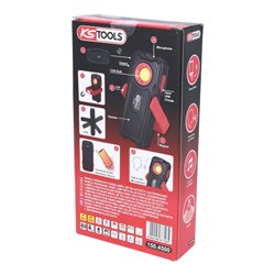 KS Tools Mobile Werkstatt-Handlampe, 500 Lumen, mit Bluetooth Lautsprecher, knickbar