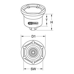 KS Tools Achsmuttern-Schlüssel für Iveco