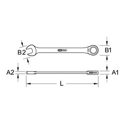 KS Tools GEARplus Ratschenringmaulschlüssel, 38 mm