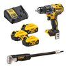 DEWALT Akku-Bohrschrauber-Set, 18 Volt (mit 3 Akkus á 5 Ah) und Zubehör-Set DCD791P3A-QW