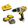 DEWALT 18V XR Akku-Schlagbohrschrauber, mit 2x Akku (18 Volt / 5 Ah), 1 x Flexvolt-Akku (108 Wh) und System-Schnellladegerät (8 