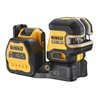 DEWALT 5 Punkt Kreuzlinien-Laser grün (1 x H / 1 x V / Lot oben & unten / 3 x H Punkte) inkl. 18V / 2Ah Akku, kompatibel mit 12V