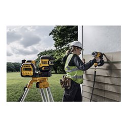 DEWALT 5 Punkt Kreuzlinien-Laser grün (1 x H / 1 x V / Lot oben & unten / 3 x H Punkte) inkl. 18V / 2Ah Akku, kompatibel mit 12V