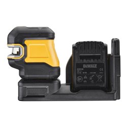 DEWALT 5 Punkt Kreuzlinien-Laser grün (1 x H / 1 x V / Lot oben & unten / 3 x H Punkte) inkl. 18V / 2Ah Akku, kompatibel mit 12V
