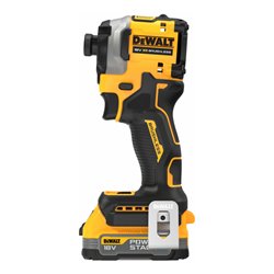 DEWALT 18V XR Akku-Schlagschrauber 1/4' (bürstenlos), max. 206 Nm, inkl. 2x Powerstack Akku (18 Volt / 1,7 Ah) mit Pouch-Akku Te