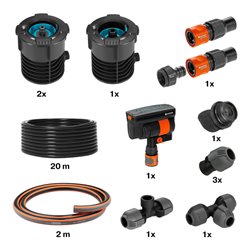GARDENA Sprinklersystem Komplett-Set Pipeline mit Viereckregner