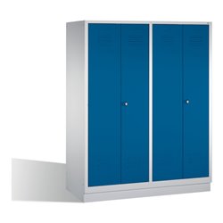 C+P Doppelspind Classic auf Sockel 4 Abteile Front Enzianblau Korpus Lichtgrau