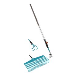 GARDENA combisystem-Komplettangebot (Rechenbesen + Grubber + Fugenkratzer + Stiel)