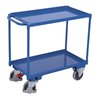 VARIOfit Tischwagen mit 2 Ladeflächen, verschweißte Wannen, Schiebegriff waagerecht
