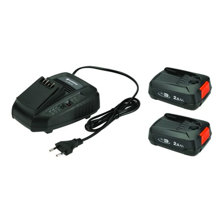 GARDENA Starter-Kit P4A 2 x PBA 18V/45 2,5 Ah + AL 1830 CV