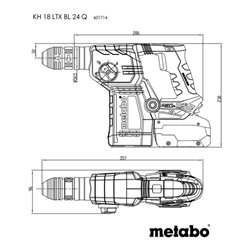 Metabo Akku-Kombihammer KH 18 LTX BL 24 Q Set ISA mit integrierter Staubabsaugung und Metabo-Quick-Wechselfutter  metaBOX 185 XL