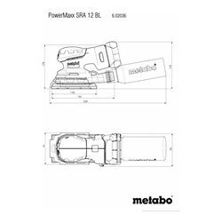 Metabo Akku-Sander PowerMaxx SRA 12 BL mit 80 x 133mm Schleifplatte metaBOX 215