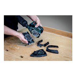 Metabo Akku-Multischleifer PowerMaxx SMA 12 BL mit 100 x 150 mm Schleifplatte metaBOX 215