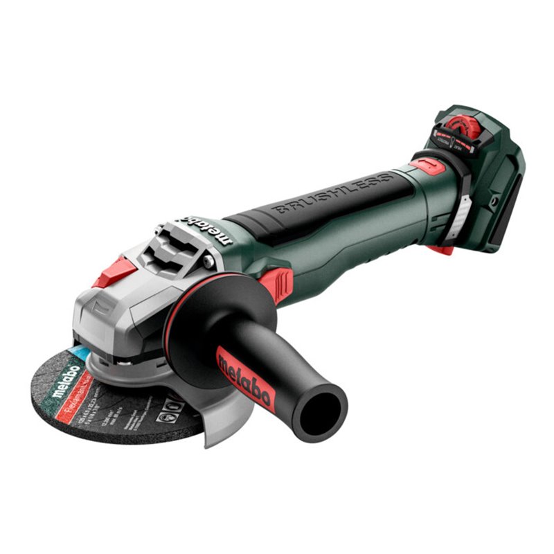 Metabo Akku-Winkelschleifer WVB 18 LT BL 11-125 Quick mit Bremse, Drehzahlregelung, Schnellspannmutter, drehbarem Akkupack Karto
