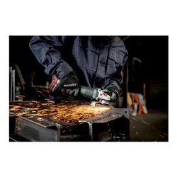 Metabo Akku-Winkelschleifer WVB 18 LT BL 11-115 Quick mit Bremse, Drehzahlregelung, Schnellspannmutter, drehbarem Akkupack metaB