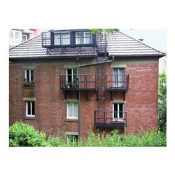 Munk Mehrzügige Steigleiter mit Rückenschutz (Notleiter) Aluminium blank 16,32m