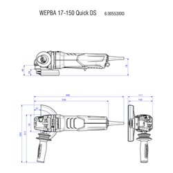 Metabo Winkelschleifer WEPBA 19-150 Q DS M-Brush mit Bremse, Schnellspannmutter Karton