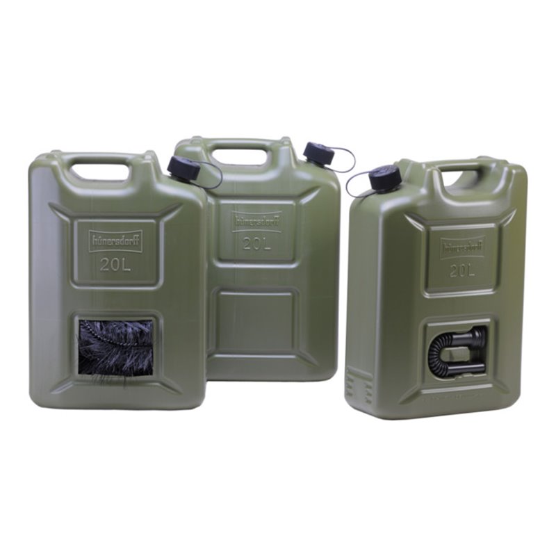 Hünersdorff Kraftstoff-Kanister PROFI EXPLO-SAFE 20L oliv,UN-Zulassung,HDPE,schwarzes Zubehör