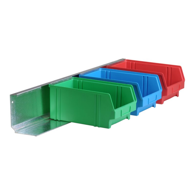 Hünersdorff Metall-Wandschiene, glanzverzinkt für 4 Sichtboxen PS, Gr. 4, L  950 mm