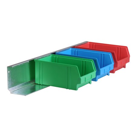 Hünersdorff Metall-Wandschiene, glanzverzinkt für 4 Sichtboxen PS, Gr. 4, L  950 mm