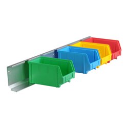 Hünersdorff Metall-Wandschiene, glanzverzinkt für 6 Sichtboxen PS, Gr. 3, L  950 mm